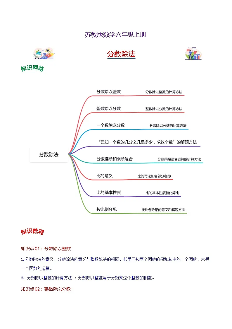 2023-2024学年六年级上册数学——《分数除法》单元热点难点练习（含答案）第1页