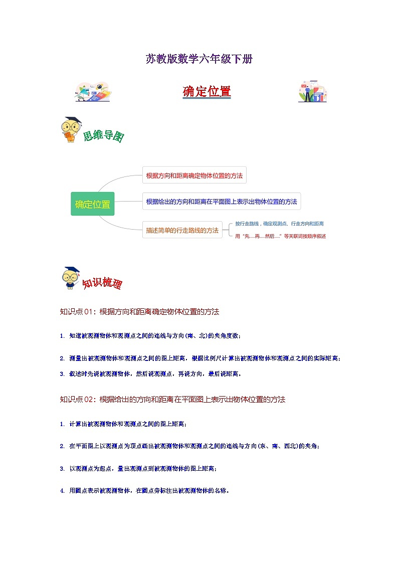 2022-2023学年六年级数学下册——《确定位置》单元复习试题（含答案）第1页