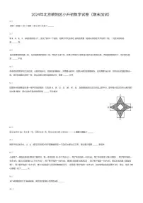 2024年北京朝阳区小升初数学试卷(期末加试)(有答案解析)