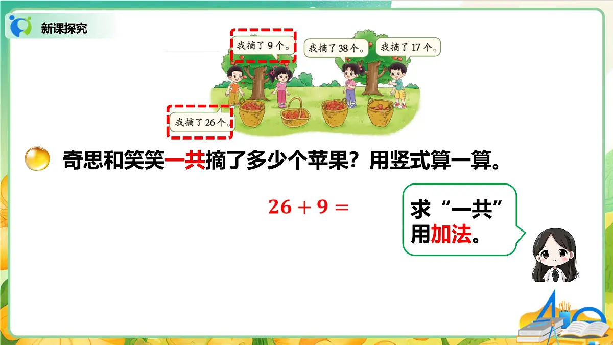 0102 北师大数学二上第一单元 100以内数加与减（二）摘苹果第3页