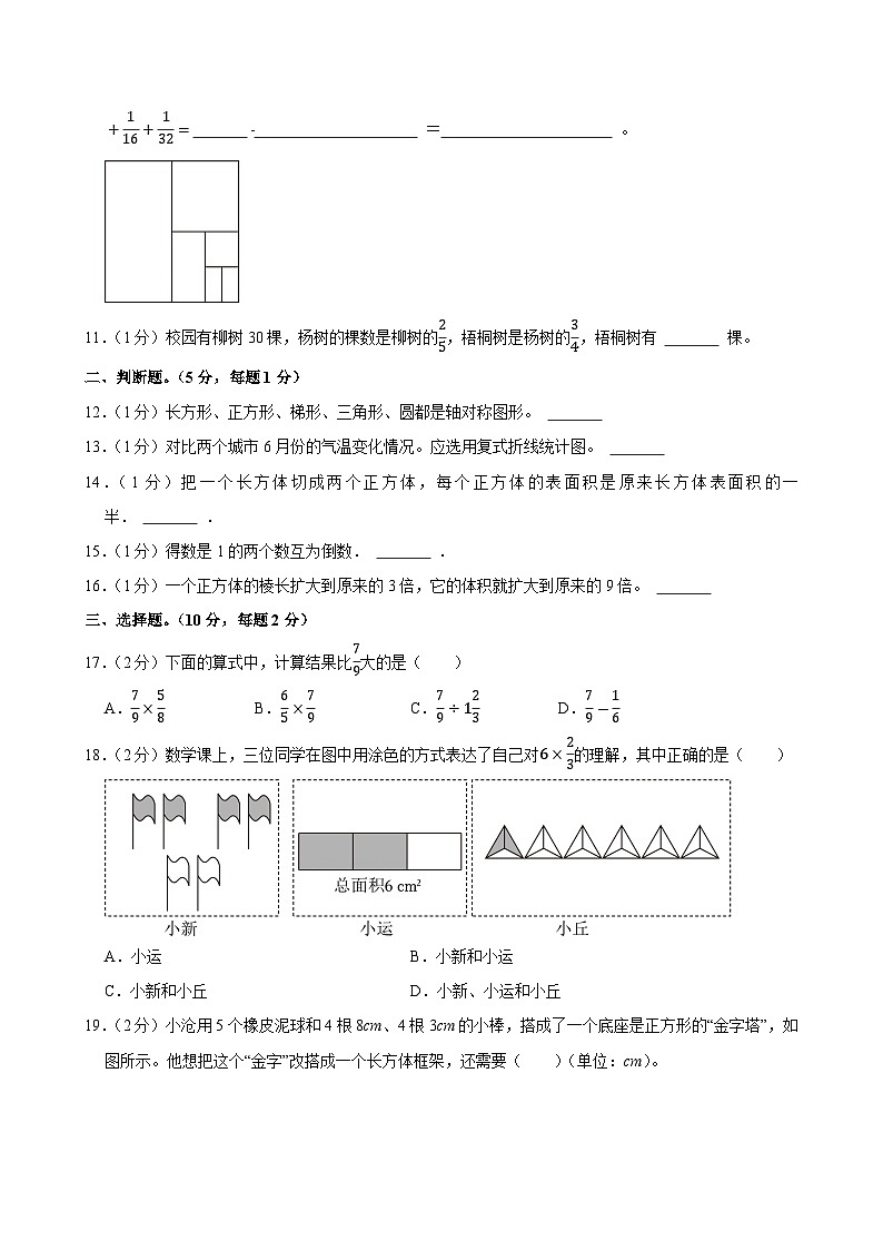 2024-2025学年河北省石家庄市高邑县五年级（下）期末数学试卷第2页