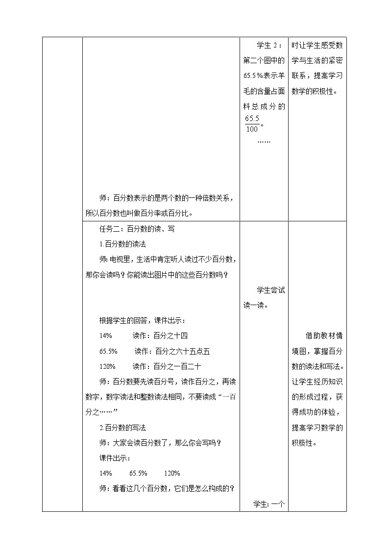 《6.1 百分数的认识》教学设计 2025-2026学年小学数学六年级上课 人教版第3页