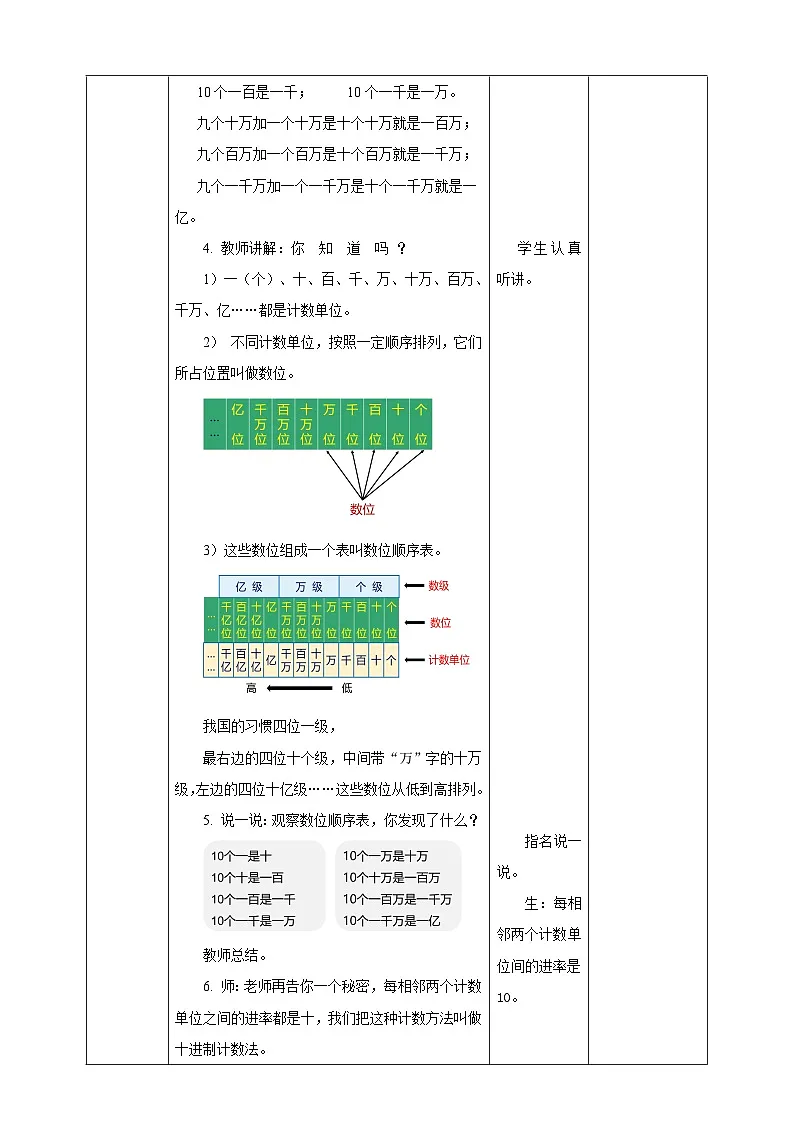 1.1万以上数的认识和读法--教学设计 2025-2026学年小学数学四年级上课 西师大版第3页