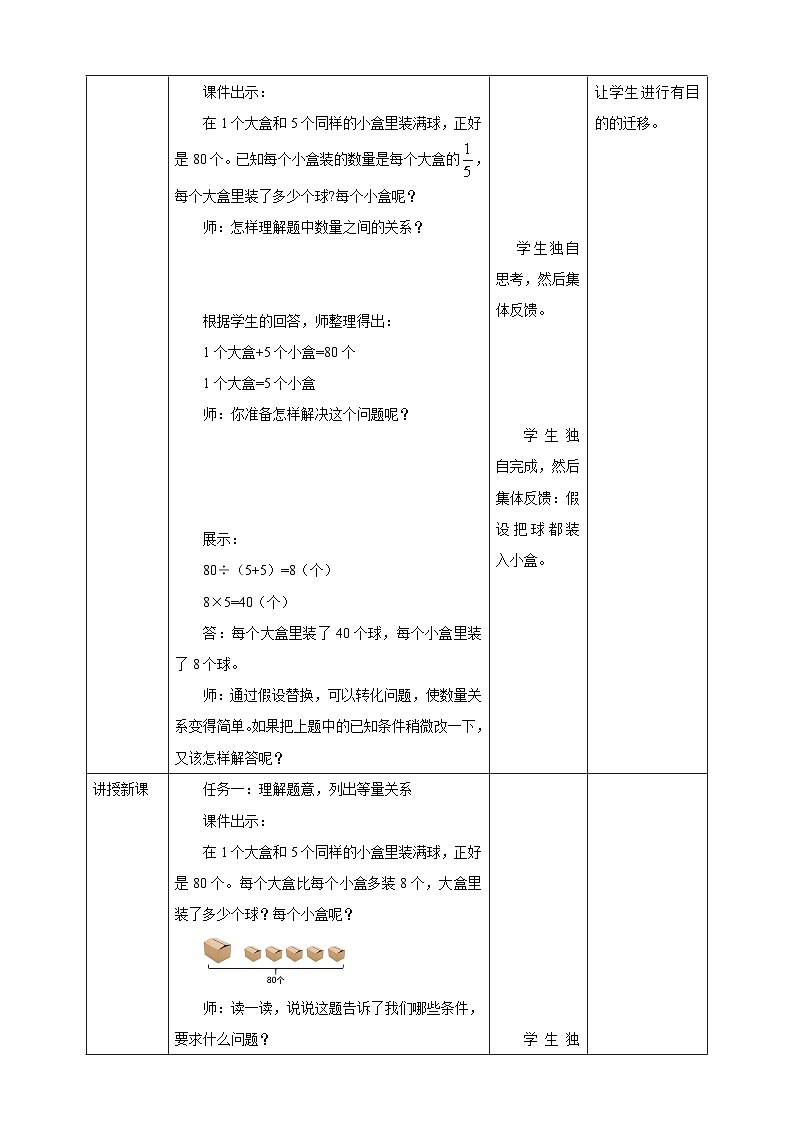 《4.2 用假设的策略解决问题》教学设计 表格式 2025-2026学年小学数学六年级上册  苏教版第2页