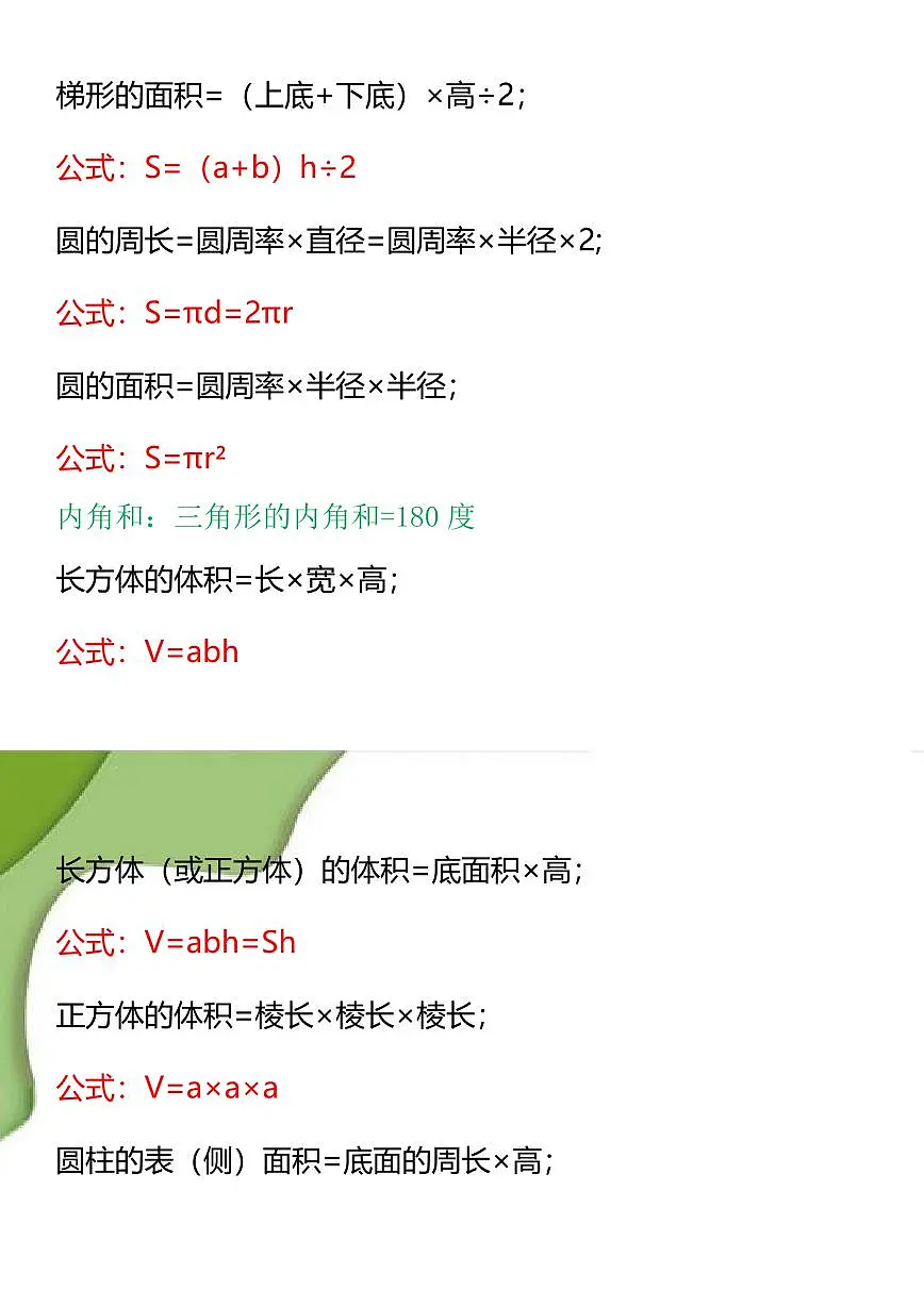 小升初年级数学必背公式知识点汇总第3页