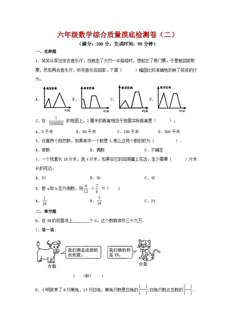 2025六年级小升初数学综合质量摸底检测卷（二）（详细解析）第1页