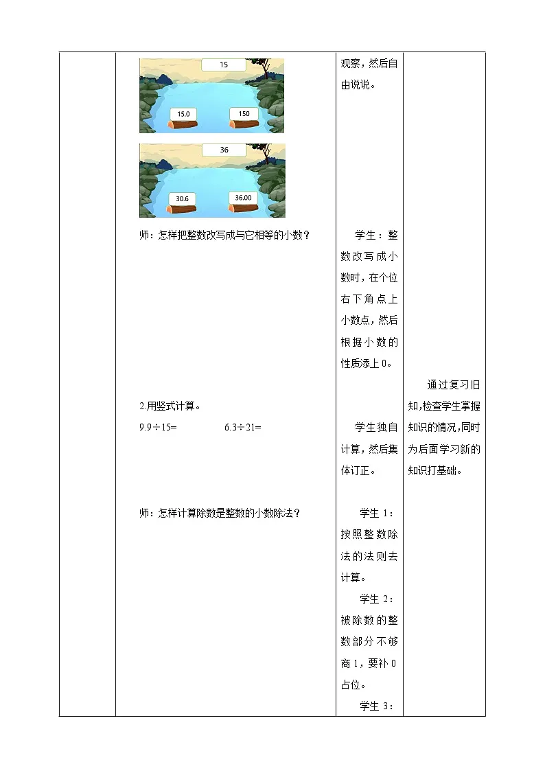 《3.3 除数是整数的小数除法（3）》表格式教学设计 -2025-2026学年五年级数学上册 西师大版第2页