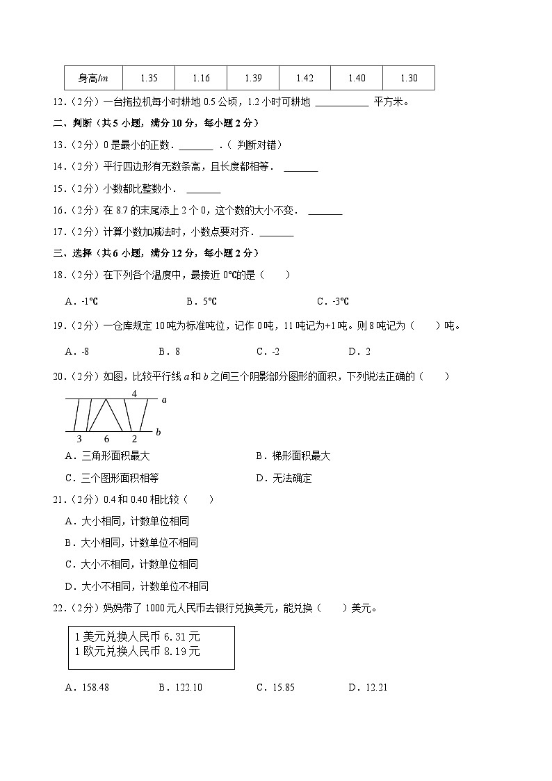 2024-2025学年山西省临汾市吉县五年级（上）期中模拟数学试卷第2页