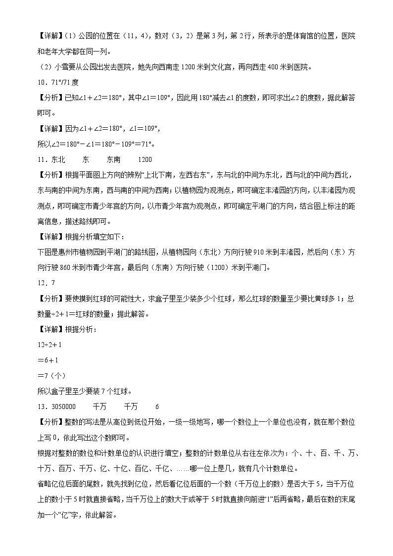 (期末易错真题)题型2 填空题50题(一)-2024-2025学年四年级数学上学期期末真题培优汇编北师大版(解析版)-A4第3页