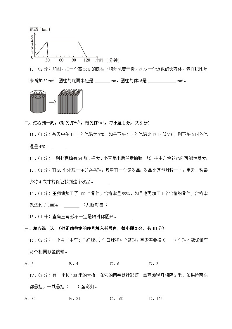 [小升初]2025年甘肃省陇南州康县六年级下册数学试题[附答案]第2页