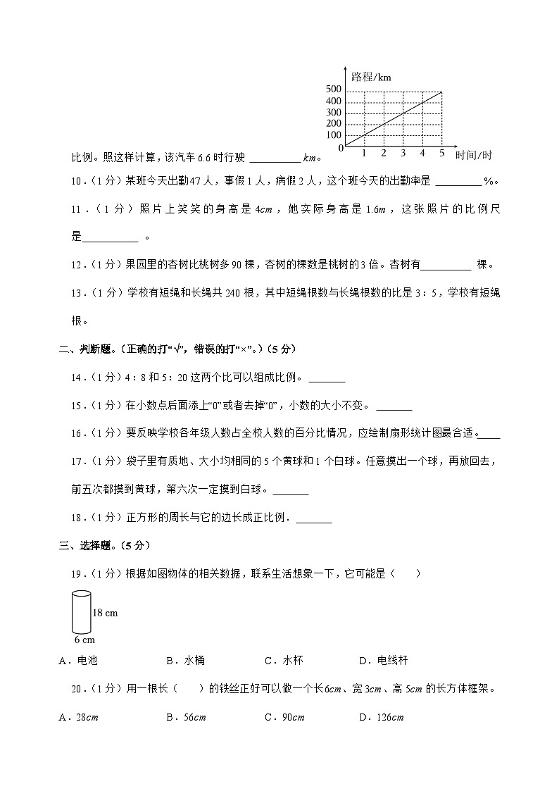 [小升初]2025年辽宁省朝阳市北票市六年级下册数学试题[附答案]第2页