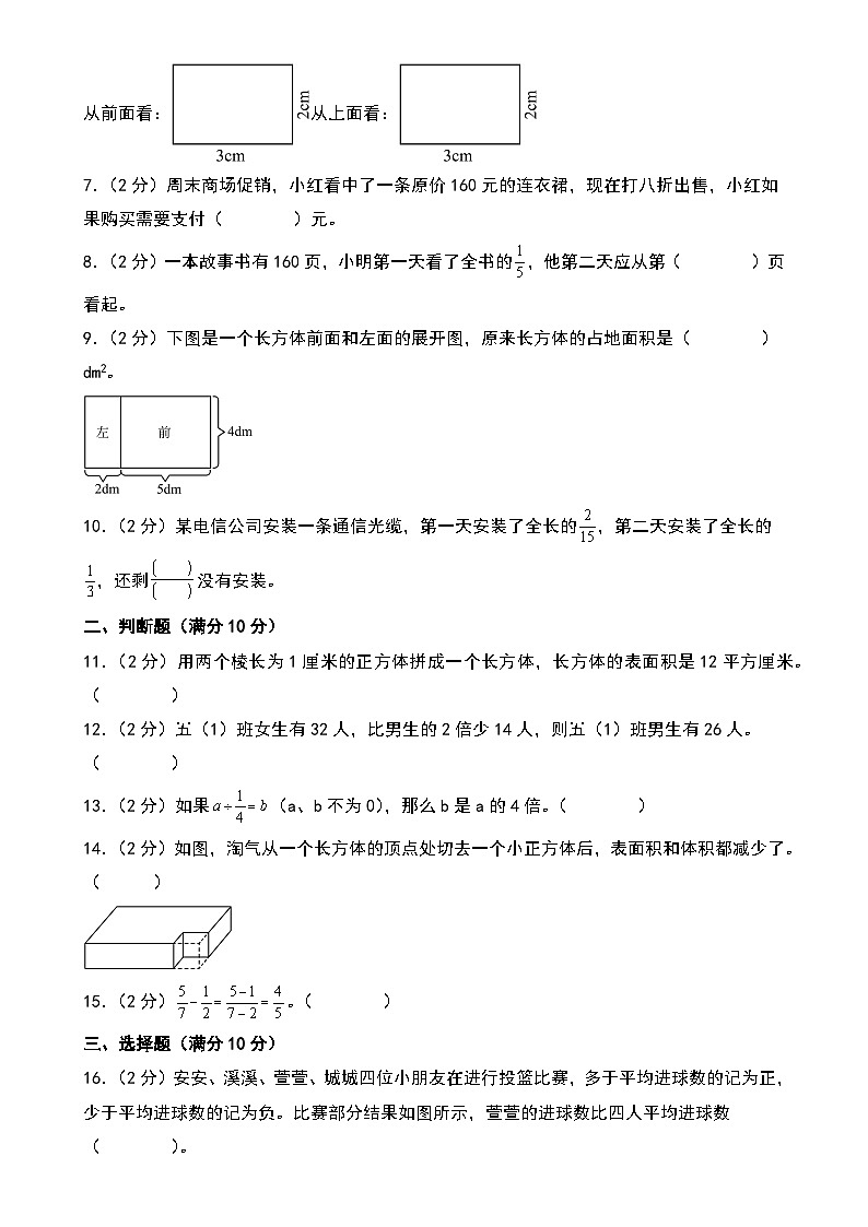 （期末押题卷）期末综合测试重难点提升卷（奥数思维）三-2024-2025学年五年级下册数学期末常考易错题必刷卷（A4版）（北师大版）-A4第2页