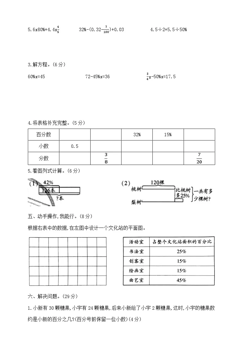 六年级上册数学第四单元学霸培优测试卷 北师大版 含答案第3页