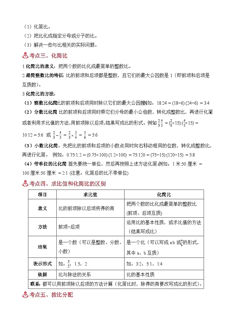 单元培优讲义：专题04 比（考点梳理+例题讲解+考点练习+培优练习）-2025-2026学年六年级上册数学人教版（原卷版）第3页