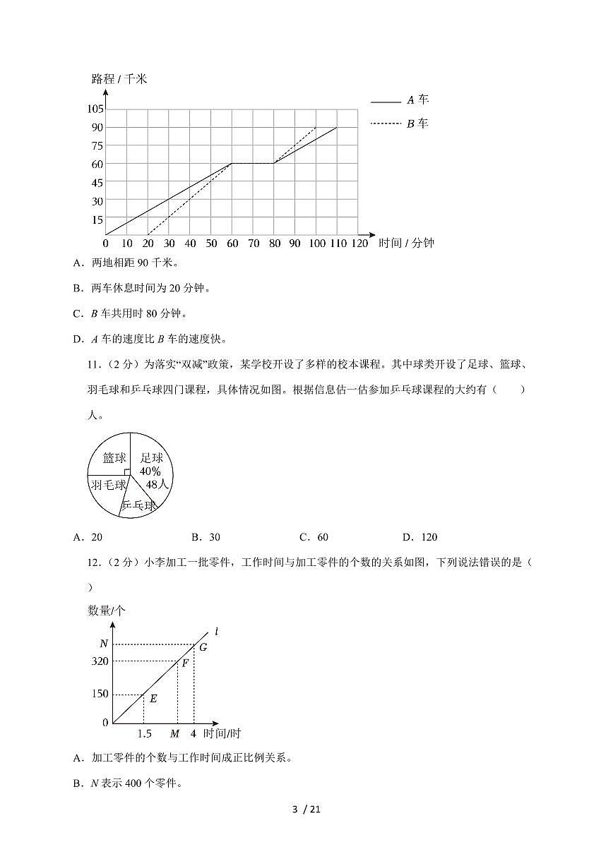【小升初】2025年广东省东莞市茶山镇六年级下册期末数学试题【附答案】第3页
