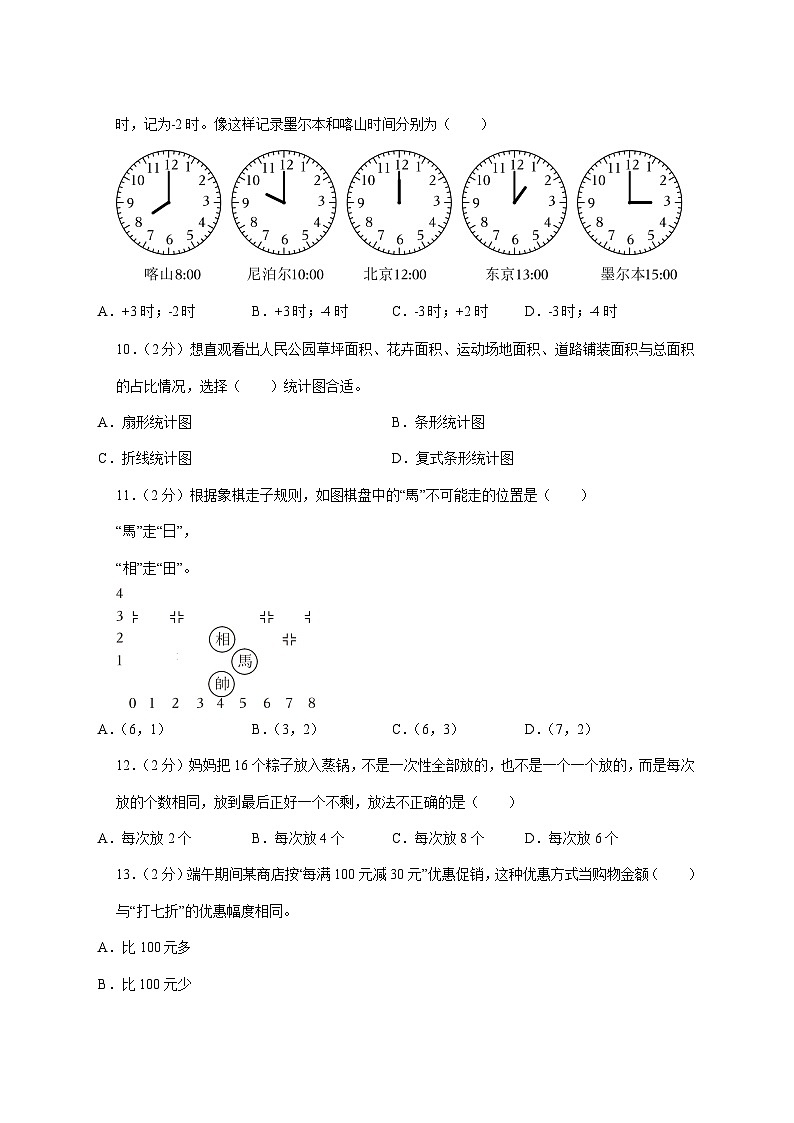 （小升初）2025年辽宁省鞍山市铁东区部分校初一新生入学分班考试数学检测试卷（含解析）第2页