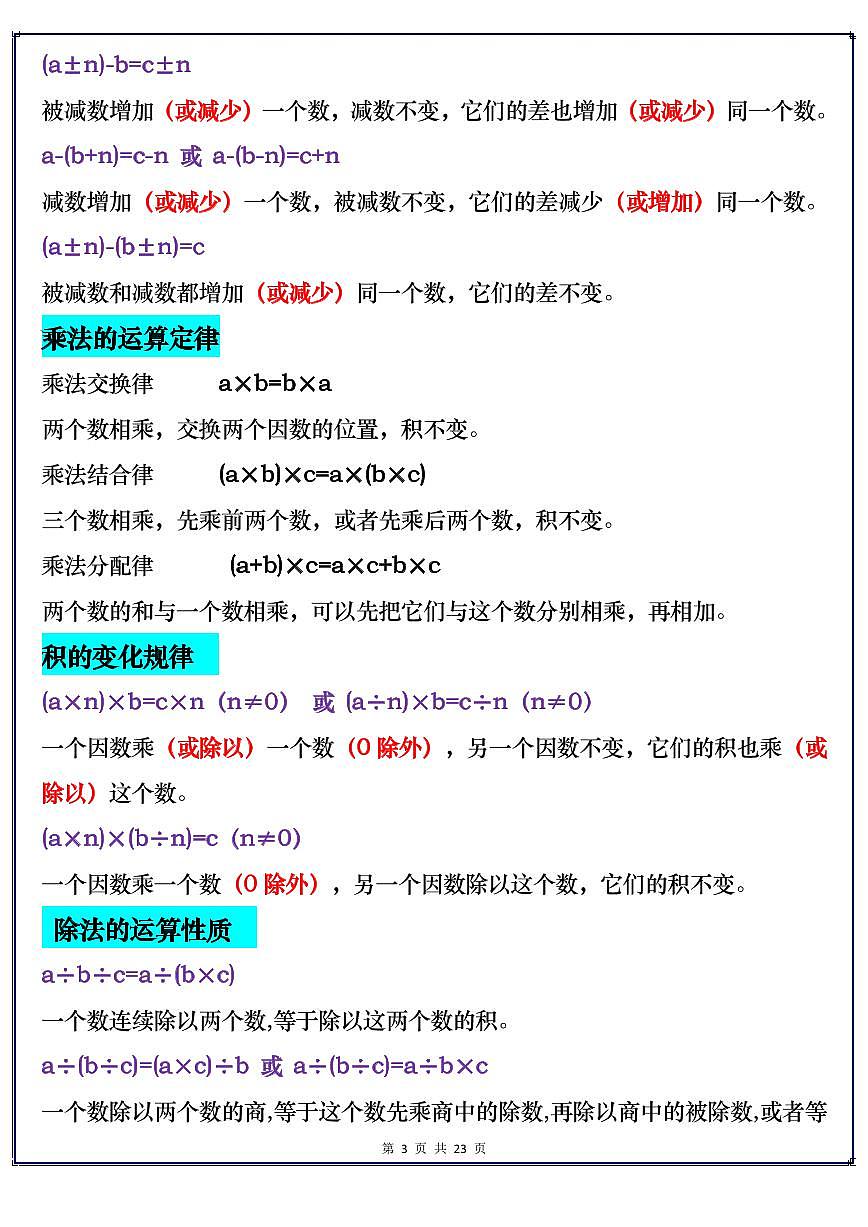 小升初总复习数学知识点总结+公式第3页
