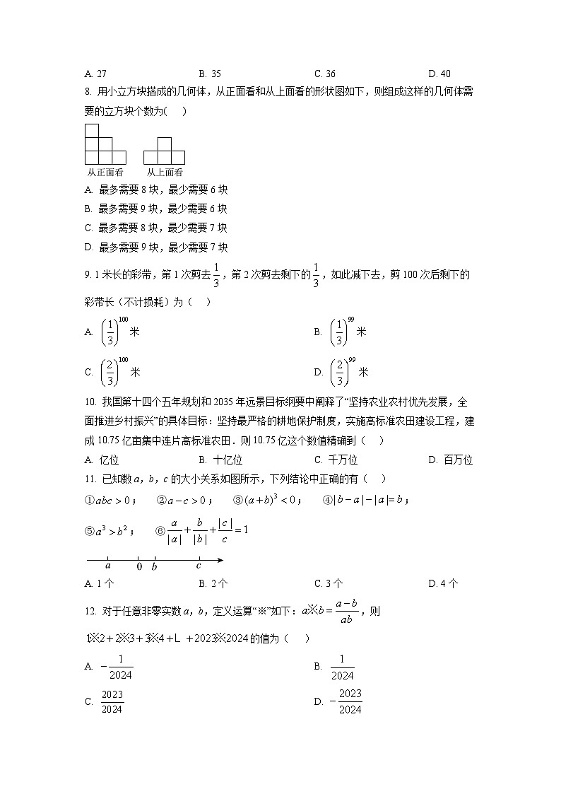 山东省泰安市东平县2024-2025学年六年级上学期期中数学试卷（学生版）第2页
