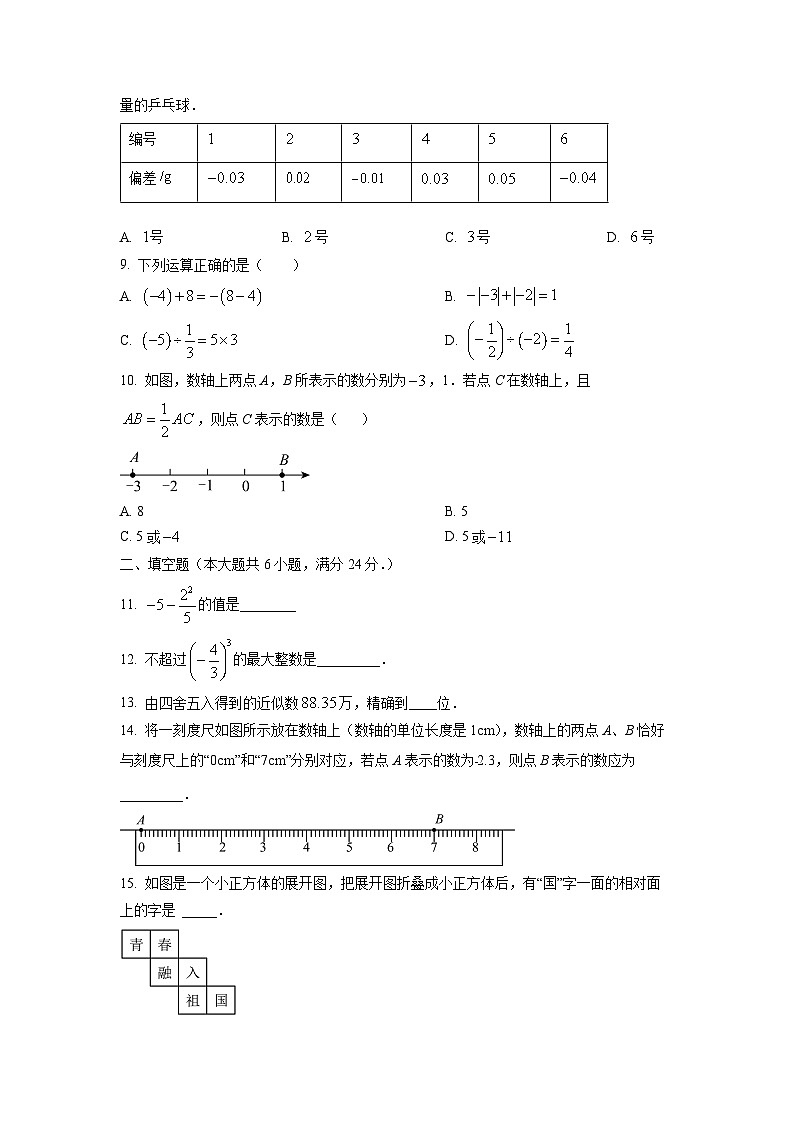山东省泰安市高新区2024-2025学年六年级上学期期中数学试卷（学生版）第2页
