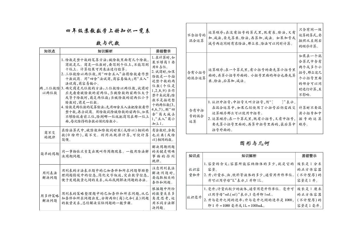 聚优《期末冲刺100分》四年级上册数学苏教版练习册含答案第2页