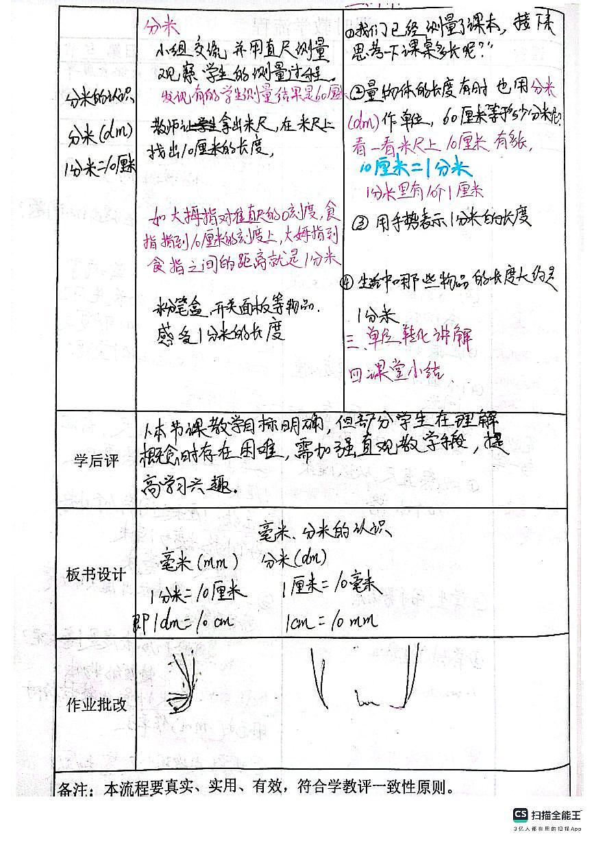 青岛版三年级上册数学校园中的测量毫米分米千米的认识学案第2页