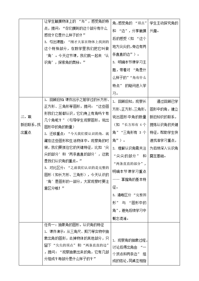 5.1《认识角》（教案）-2025-2026学年三年级上册数学 北师大版第2页