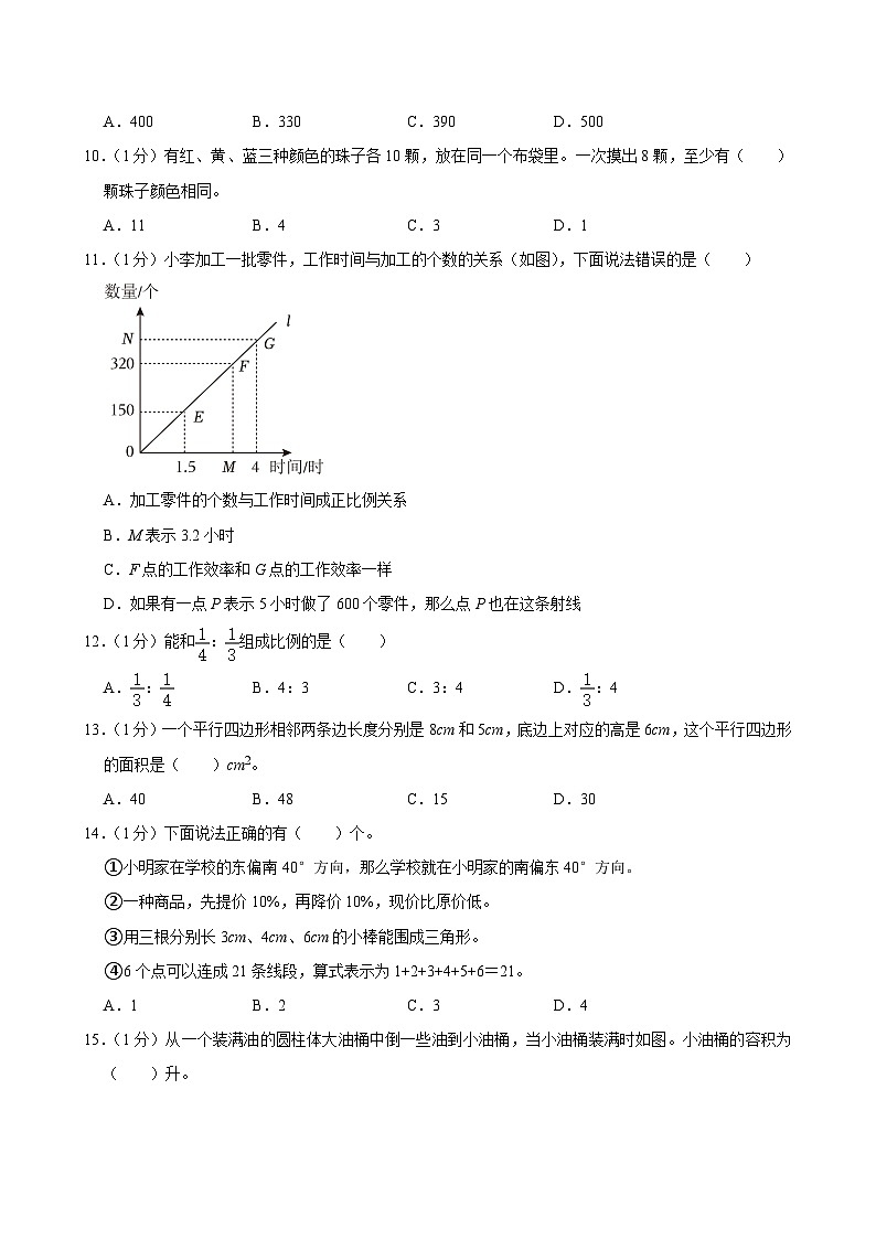 2025年山东省济南市济阳区回河街道办事处店子小学小升初数学试卷第2页