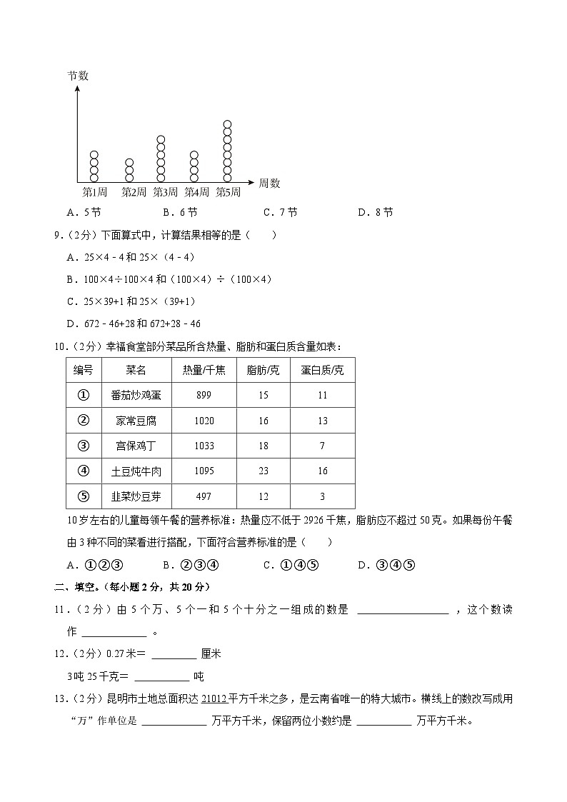 2024-2025学年云南省昆明市西山区四年级（下）期末数学试卷第3页