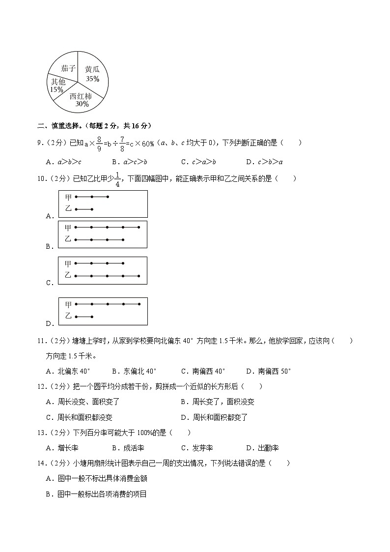 2025-2026学年浙江省杭州市西湖区六年级（上）期末数学模拟试卷第2页