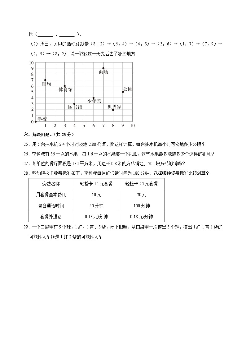 2025-2026学年河南省开封市通许县五年级（上）期中数学试卷第3页