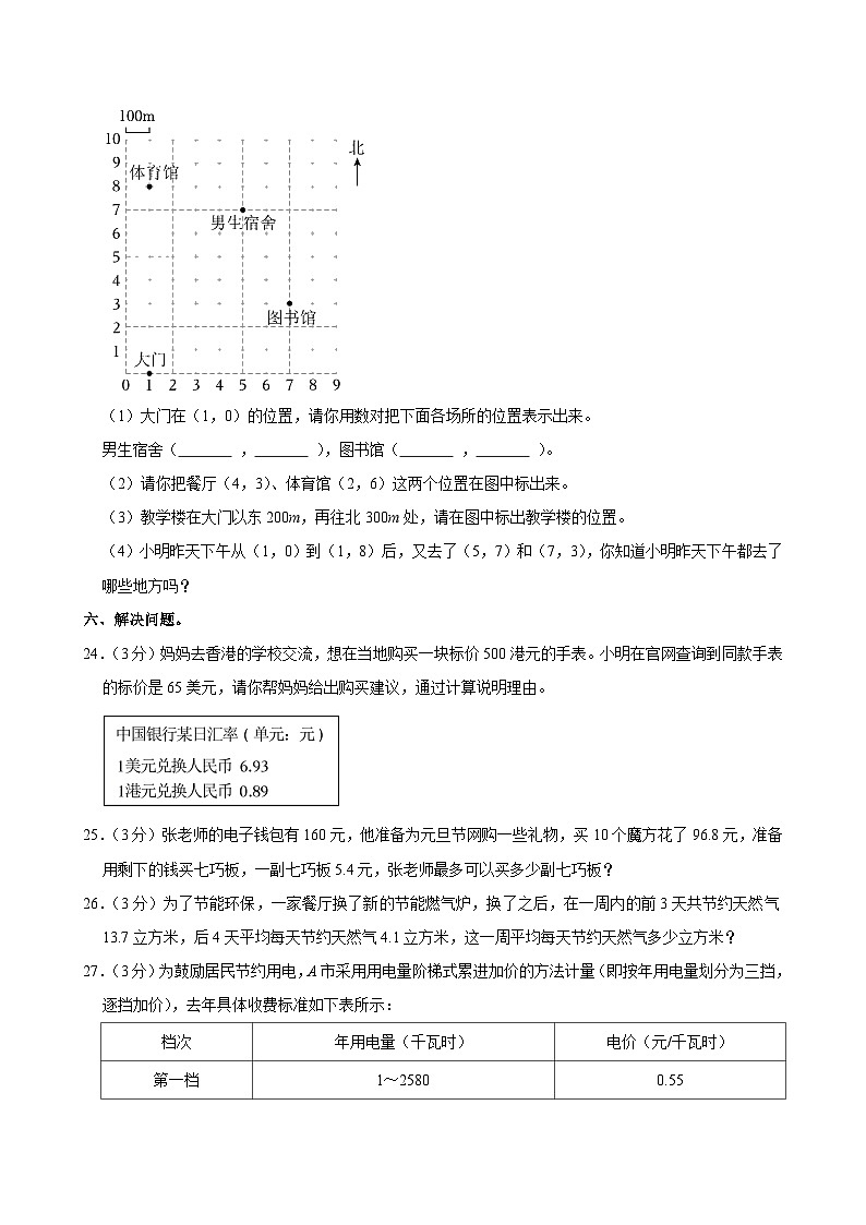 2025-2026学年河南省驻马店市西平县五年级（上）期中数学试卷第3页