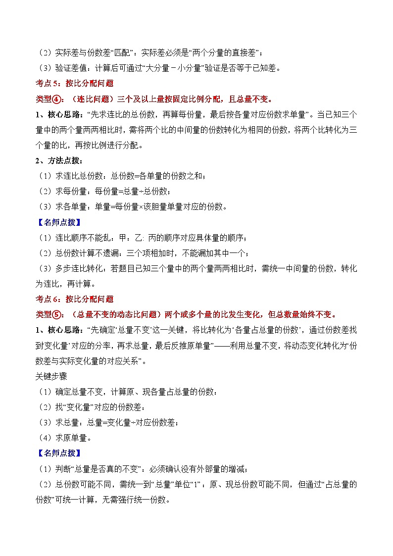 人教版六年级数学上册应用题专项专题04：比(6大考点方法点拨+典例分析+变式训练+分层练习)(学生版+解析)第3页