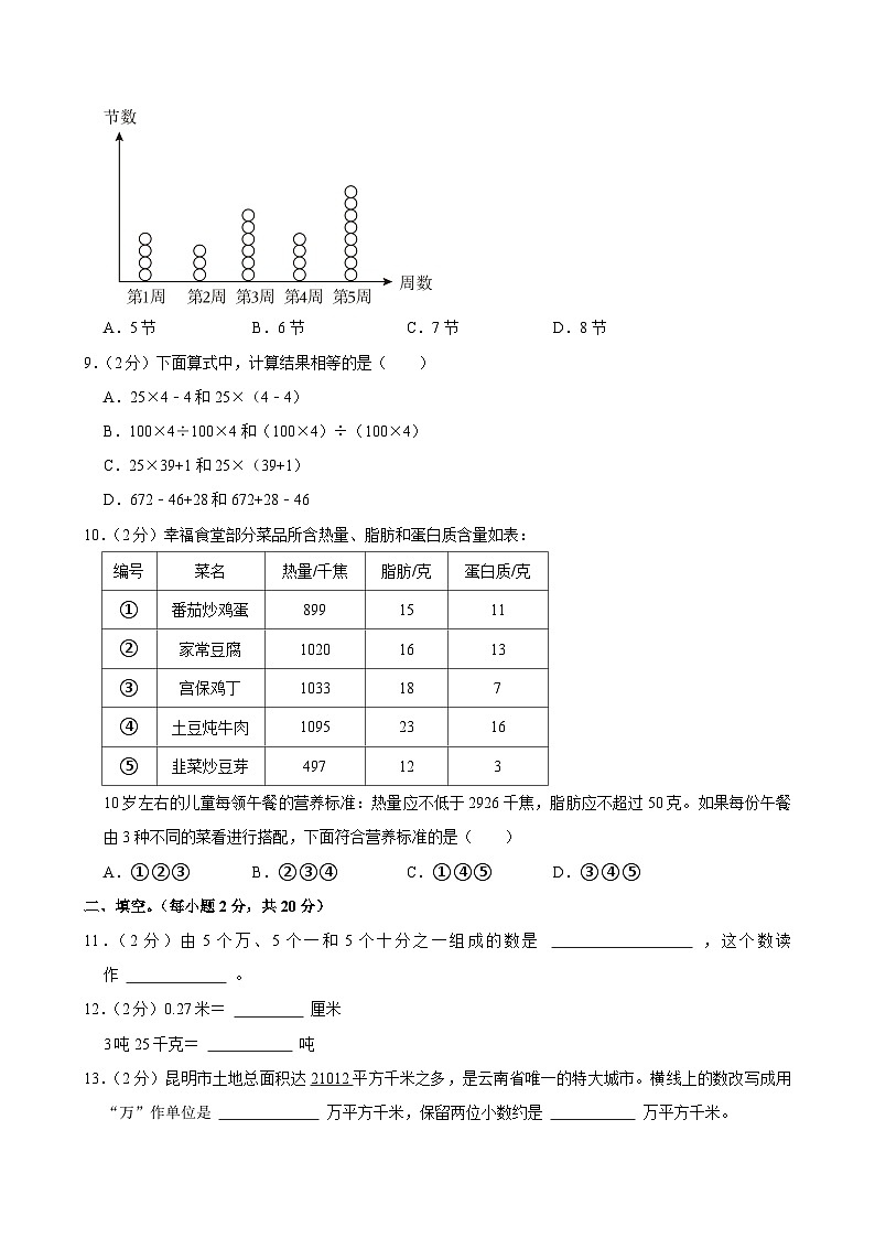 2024-2025学年云南省昆明市西山区四年级（下）期末数学试卷第3页