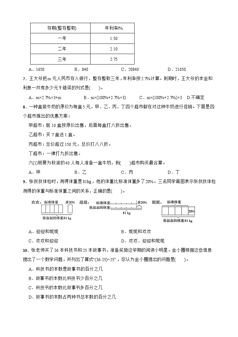 六年级上册数学期末复习高频易错培优卷（冀教版）第5单元 百分数的应用（含答案解析）第2页