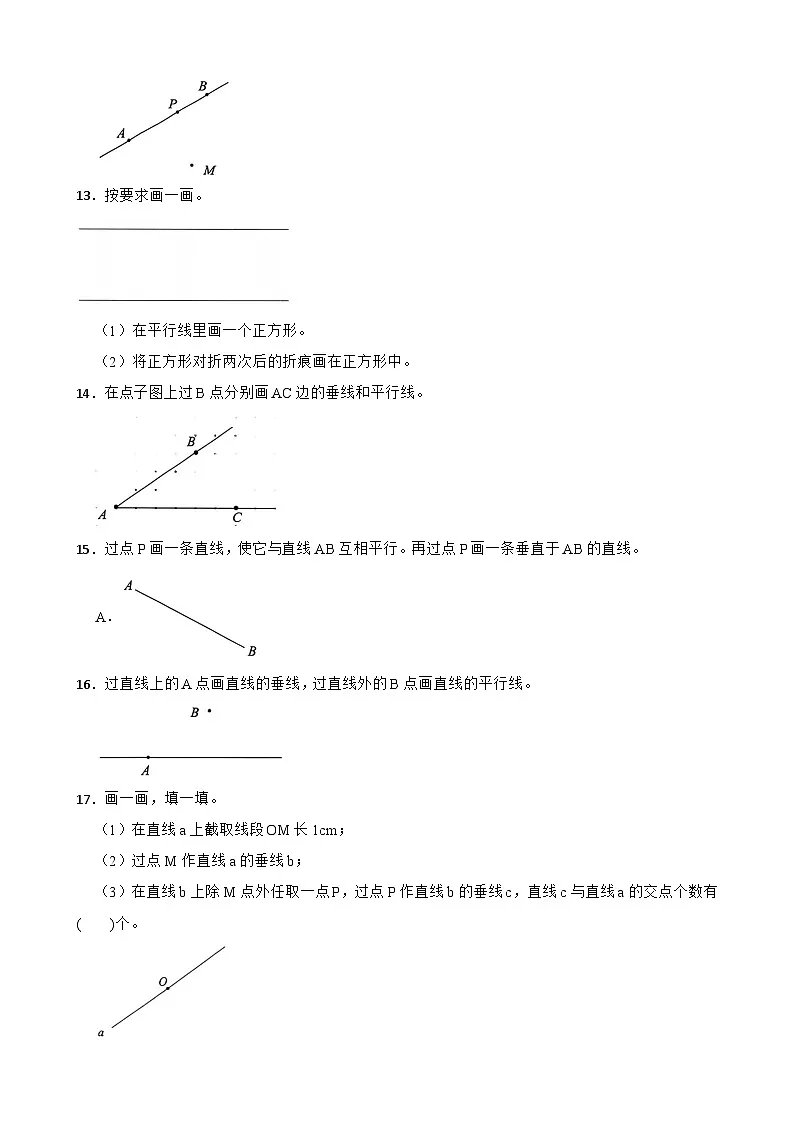 （期末考点）第5单元 平行四边形和梯形 专项04 操作题-2025-2026学年四年级数学上册期末复习培优精练人教版（含答案解析）第3页