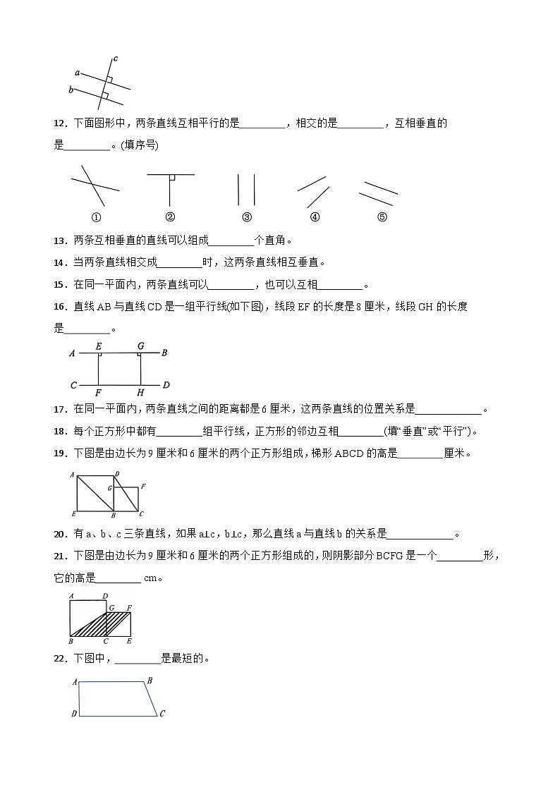 （期末考点）第5单元 平行四边形和梯形 专项02 填空题-2025-2026学年四年级数学上册期末复习培优精练人教版（含答案解析）第2页