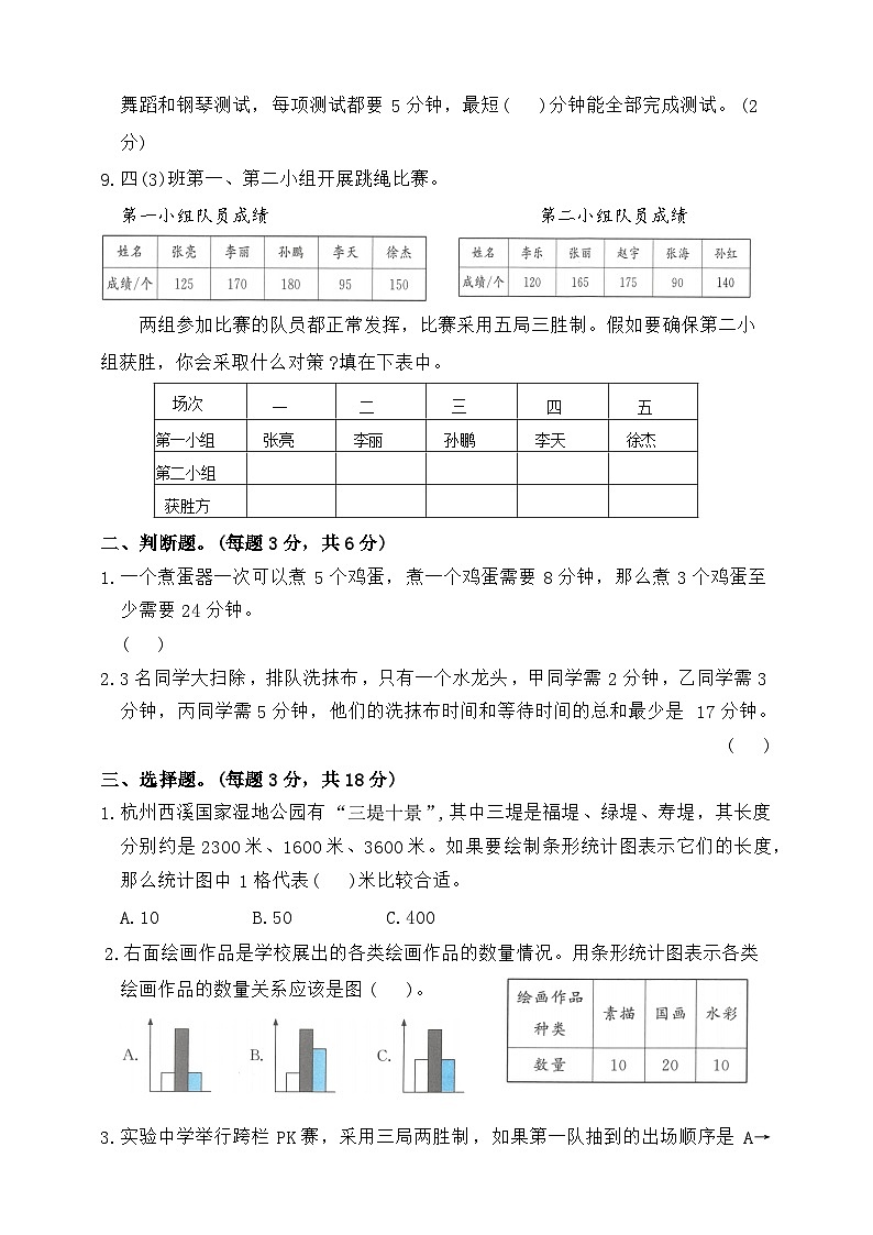 2025年秋人教版数学四年级上册期末复习分类整合试卷四（含答案）第2页
