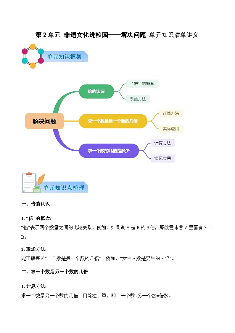 第2单元 非遗文化进校园——解决问题（原卷版）第1页