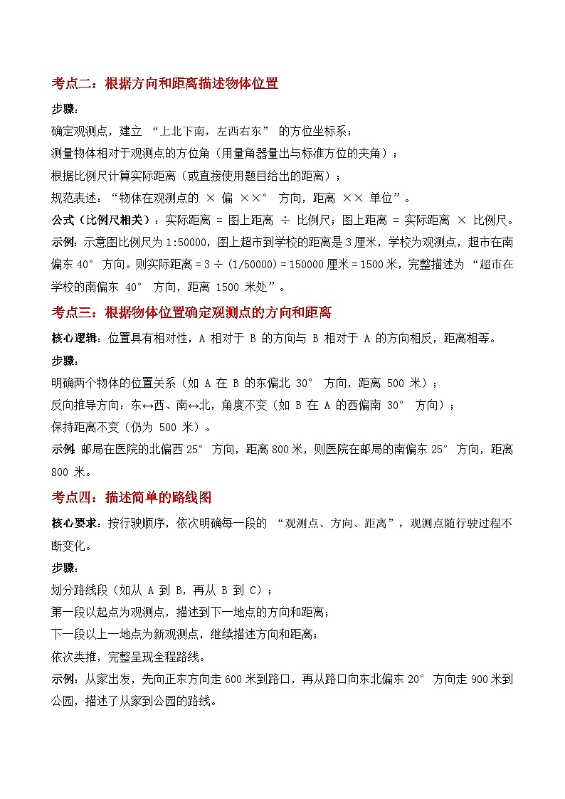 期末复习专题02：位置与方向（二）（思维导图+考点清单+易错归纳+典例精析）-2025-2026学年六年级上册数学人教版（解析版）第2页