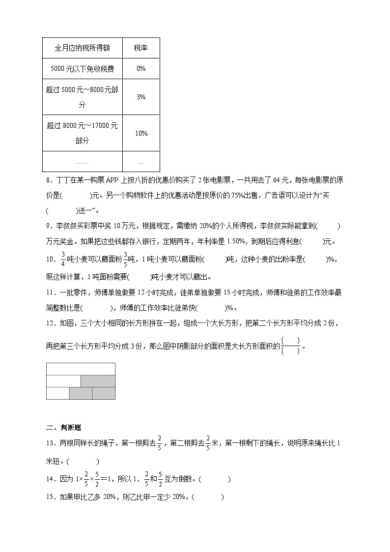 2025-2026学年六年级上学期数学期末测试卷（四）（苏教版）（含答案解析）第2页