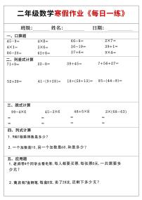 小学数学二年级上册寒假作业每日一练18