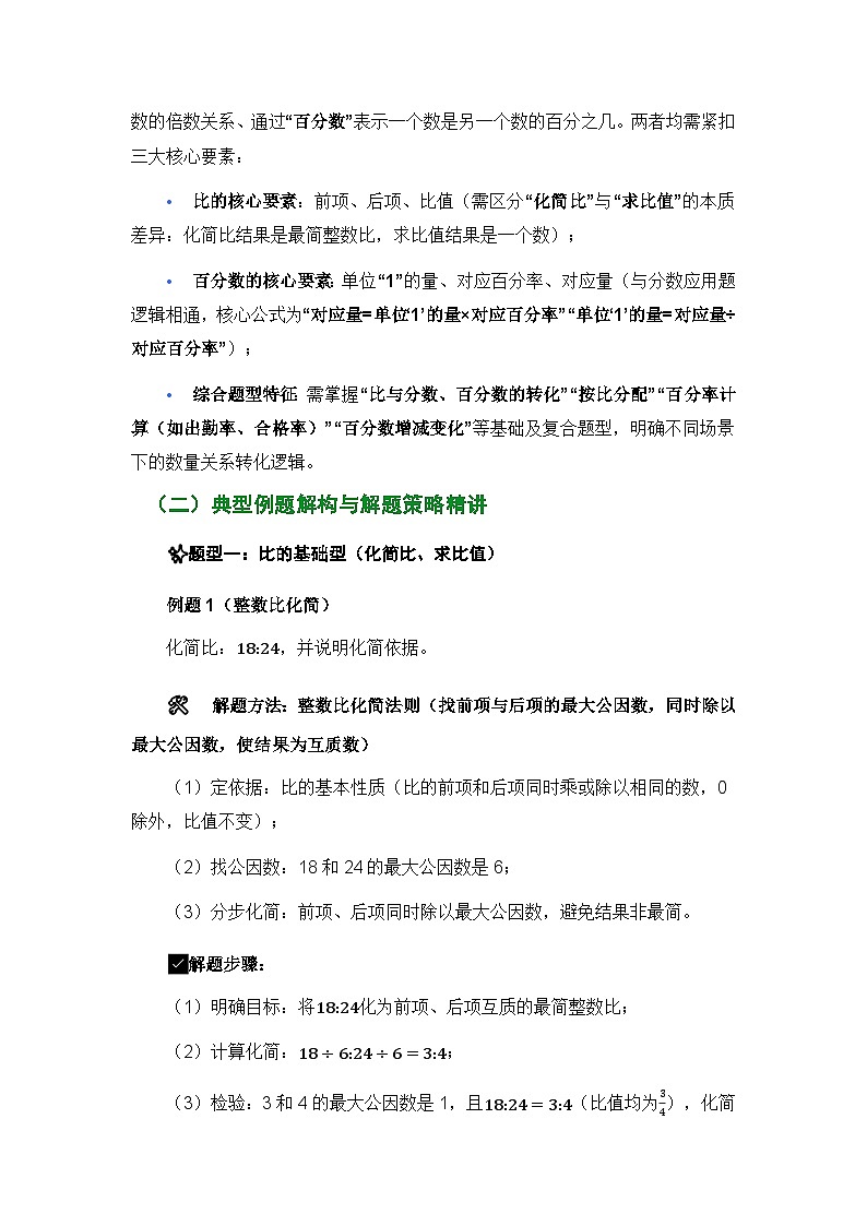 人教版六年级上册数学期末比与百分数专项练习(核心知识点速记+典型例题解构+分层训练)第2页