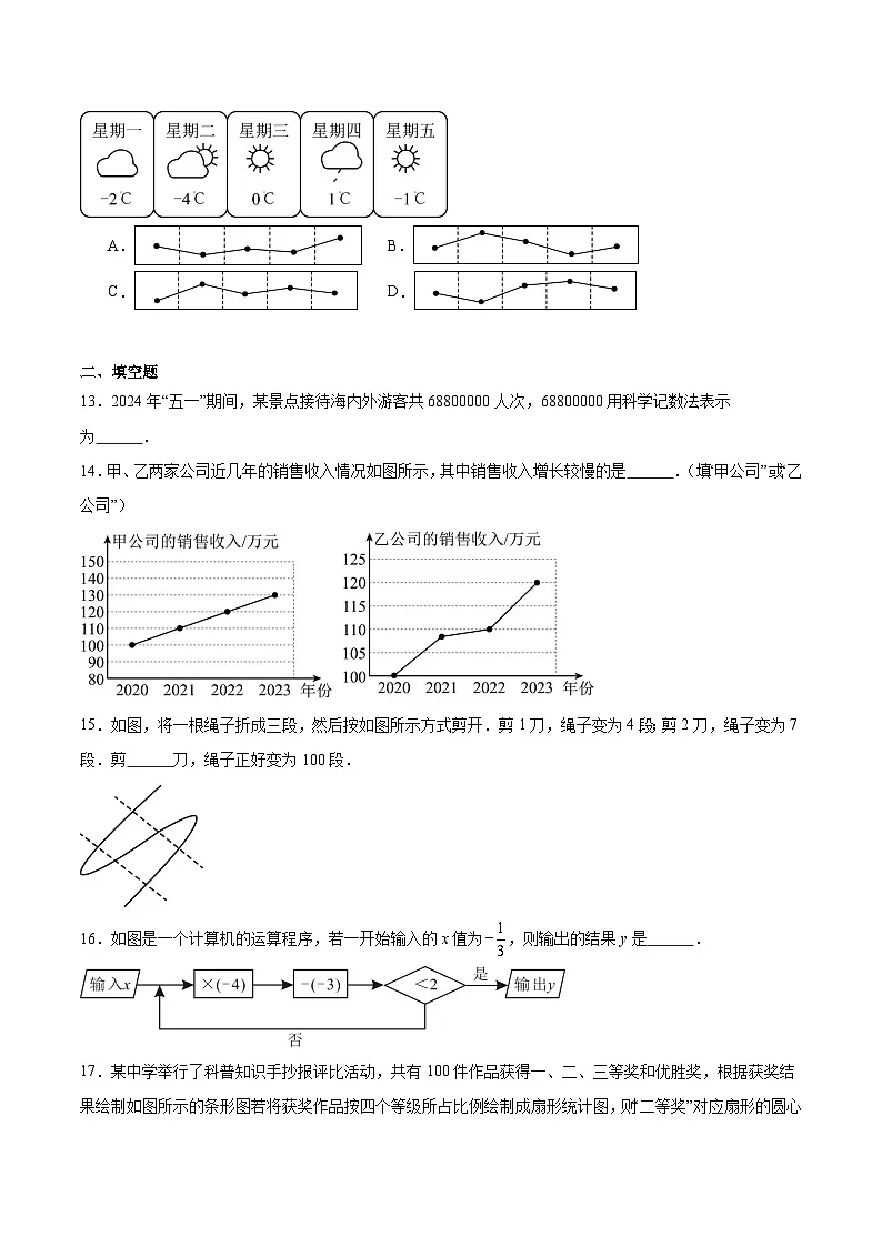 山东省泰安市新泰市（五四制）2024-2025学年六年级上学期1月期末考试 数学试卷第3页
