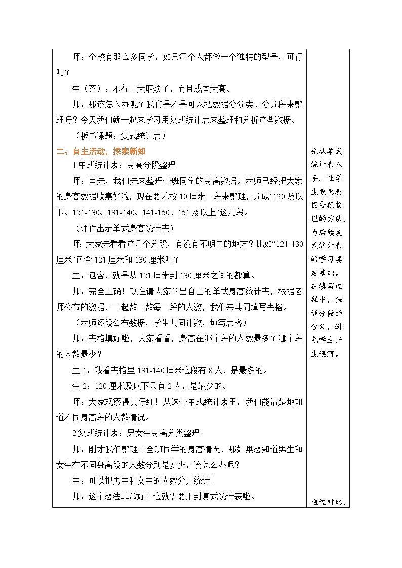 2026年冀教版三年级数学下册 5.3 复式统计表（表格式教案）第2页