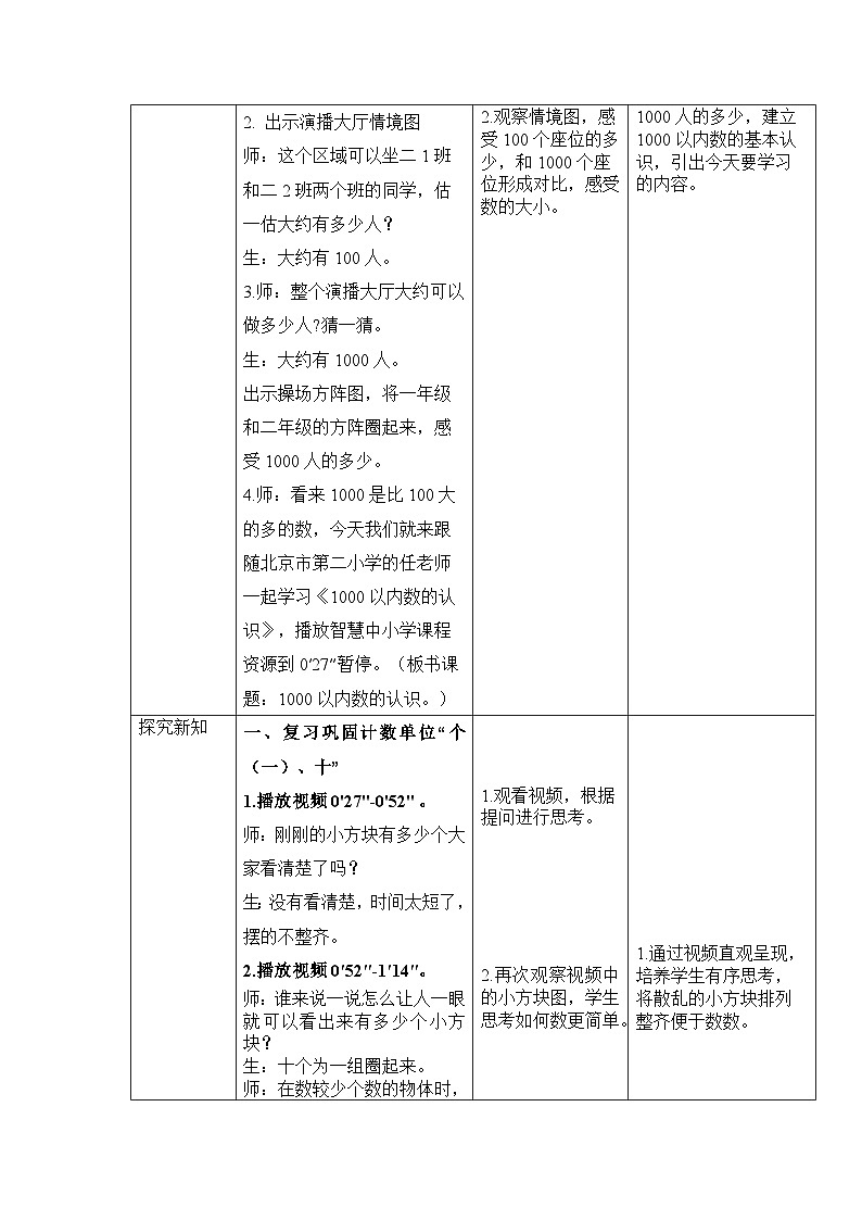 人教版小学数学二年级下册 1000以内数的认识 教学设计第2页