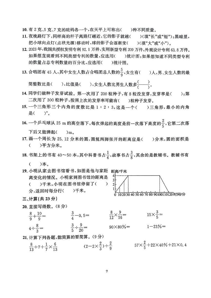 辽宁省大连市中山区2024-2025学年六年级上学期期末数学试卷（含答案）第2页