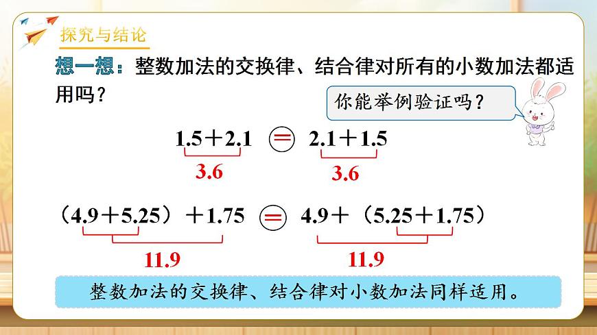 【任务型备课】人教版四年级下册-6.4  整数加法运算律推广到小数（课件） 第8页