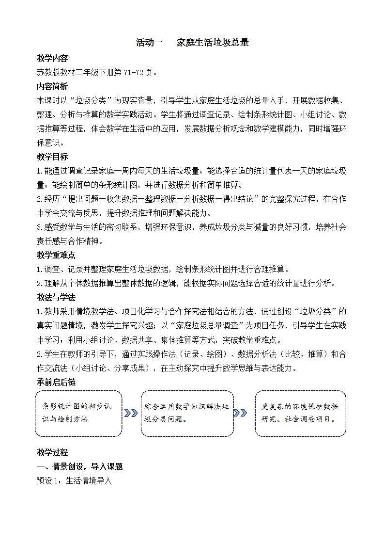 活动一 家庭生活垃圾总量第1页