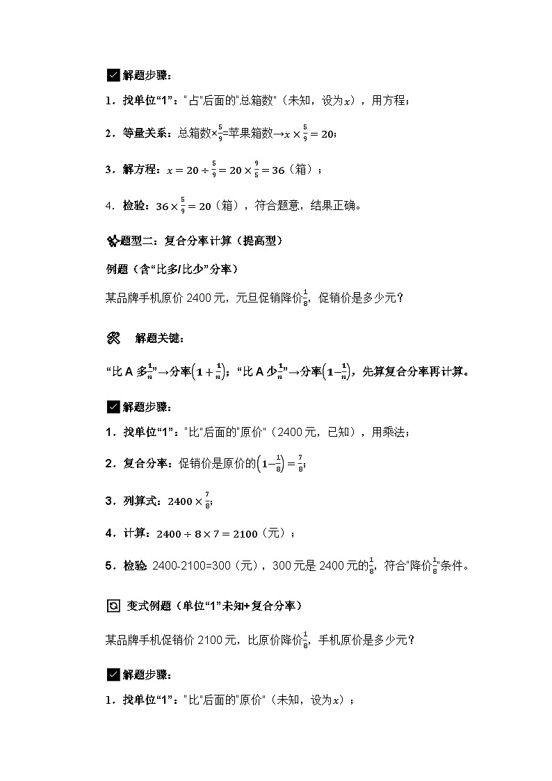 人教版六年级上册数学期末解决问题专项精编讲义分数乘除法综合应用题专项练习无答案第3页