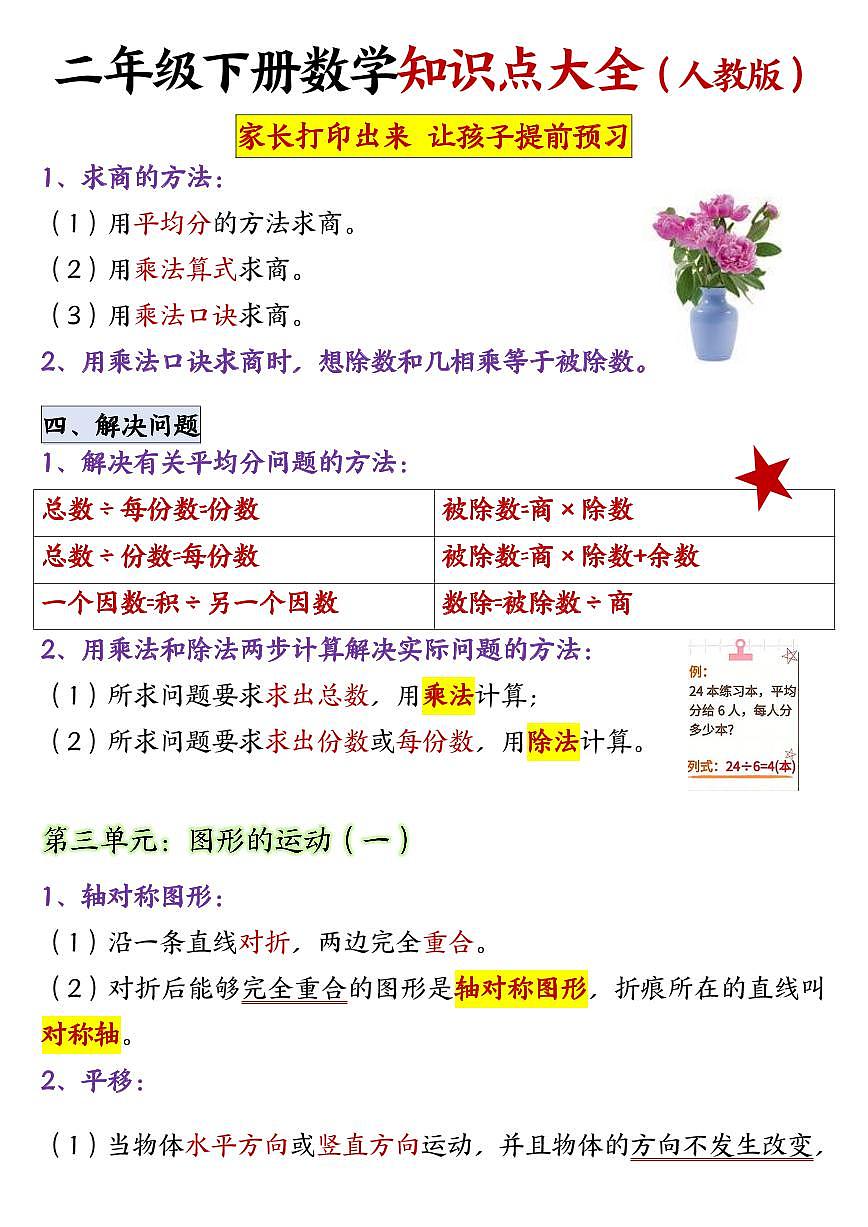 人教版二年级下册数学知识点大全第2页